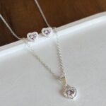 Conjunto Coração Rosa Bebê Cravejado - Imagem 2